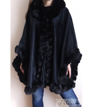 Naujas itališkas pončas puoštas kailiuku